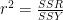 $r^2 = \frac{SSR}{SSY}$